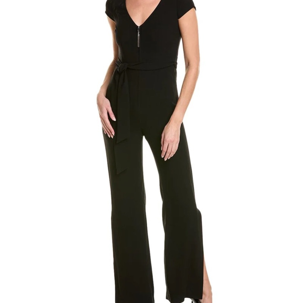 Elie Tahari Black Zippered Jumpsuit